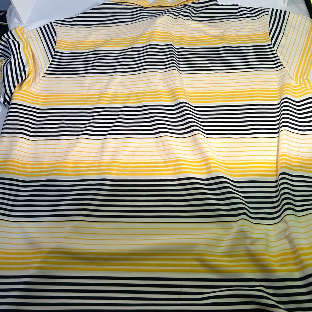 Michigan Wolverines Columbia GolfMen's Striped Polo Shirt Blue And Gold. Size 2x - Picture 6 of 6